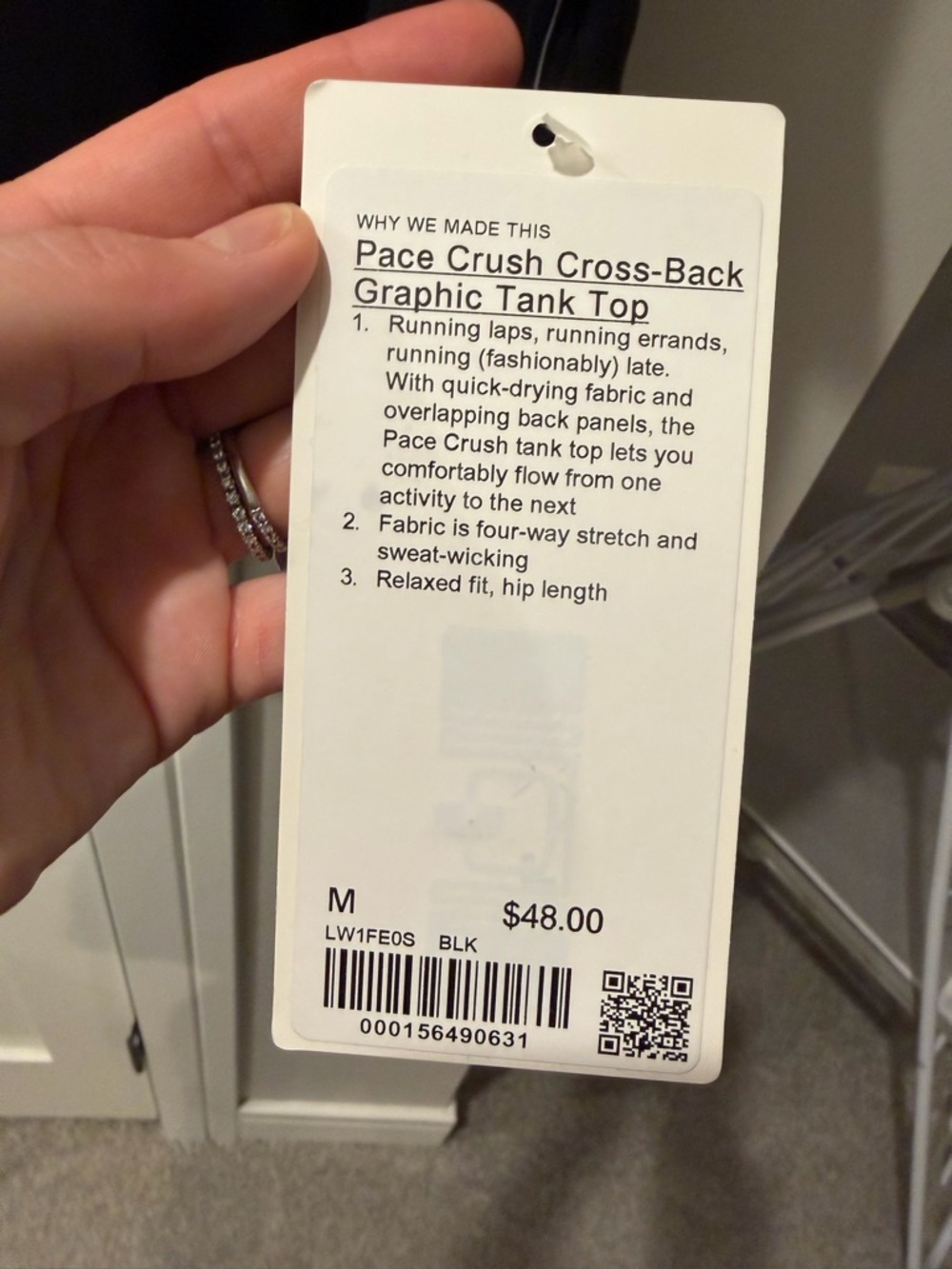 Lululemon NWT Pace Crush Cross-Back Graphic Tank Top Black M - Picture 5 of 5